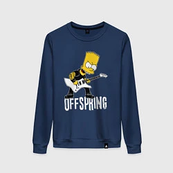 Свитшот хлопковый женский Offspring Барт Симпсон рокер, цвет: тёмно-синий