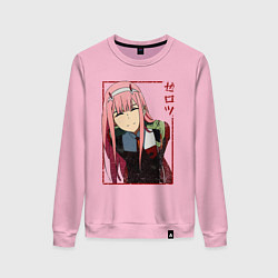 Свитшот хлопковый женский Zero Two anime girl, цвет: светло-розовый