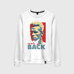 Свитшот хлопковый женский Терминатор арт, цвет: белый