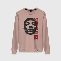 Свитшот хлопковый женский Репер Snoop Dogg, цвет: пыльно-розовый