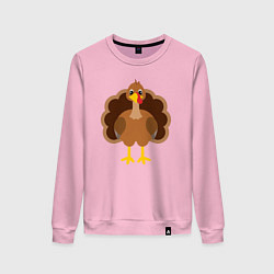 Свитшот хлопковый женский Turkey bird, цвет: светло-розовый