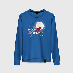 Свитшот хлопковый женский Лунный свет, цвет: синий