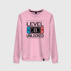 Свитшот хлопковый женский Level 8 unlocked, цвет: светло-розовый