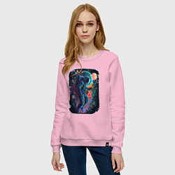 Свитшот хлопковый женский В поисках новых миров, цвет: светло-розовый — фото 2