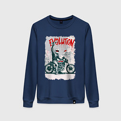 Свитшот хлопковый женский Evolution - motorcycle, цвет: тёмно-синий