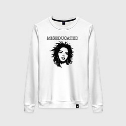 Свитшот хлопковый женский Lauryn Hill miseducated, цвет: белый