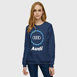 Свитшот хлопковый женский Audi в стиле Top Gear, цвет: тёмно-синий — фото 2