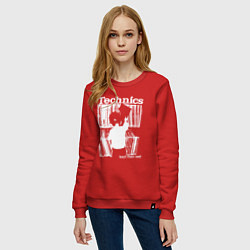 Свитшот хлопковый женский Tichnics music, цвет: красный — фото 2