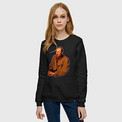 Свитшот хлопковый женский Ф Достоевский, цвет: черный — фото 2