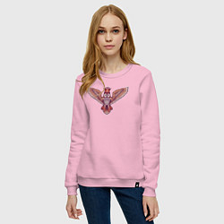 Свитшот хлопковый женский Owl queen, цвет: светло-розовый — фото 2