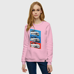 Свитшот хлопковый женский BMW cars, цвет: светло-розовый — фото 2