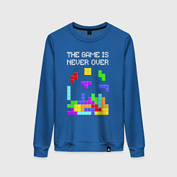 Свитшот хлопковый женский Tetris - the game is never over, цвет: синий