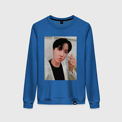 Свитшот хлопковый женский BTS -J-hope-, цвет: синий