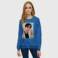 Свитшот хлопковый женский BTS -J-hope-, цвет: синий — фото 2