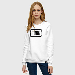 Свитшот хлопковый женский Логотип Pubg, цвет: белый — фото 2