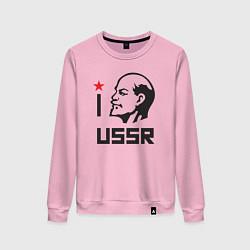 Свитшот хлопковый женский Люблю СССР, цвет: светло-розовый