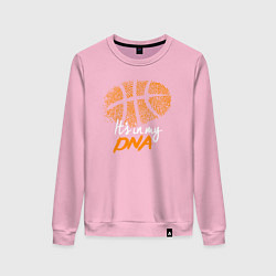 Свитшот хлопковый женский Баскетбольный ДНК, цвет: светло-розовый