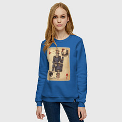 Свитшот хлопковый женский Fable III Джаспер, валет черви, цвет: синий — фото 2