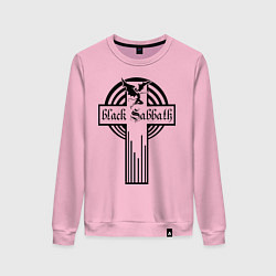 Свитшот хлопковый женский Black Sabbath Cross, цвет: светло-розовый