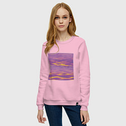 Свитшот хлопковый женский Сиреневое море, цвет: светло-розовый — фото 2