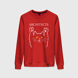 Свитшот хлопковый женский Architects rock cat, цвет: красный
