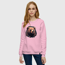 Свитшот хлопковый женский Потапыч, цвет: светло-розовый — фото 2