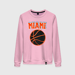 Свитшот хлопковый женский Miami ball, цвет: светло-розовый