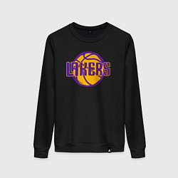 Свитшот хлопковый женский Lakers ball, цвет: черный