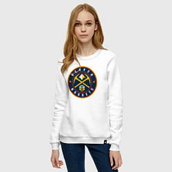 Свитшот хлопковый женский Denver Nuggets, цвет: белый — фото 2