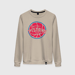 Свитшот хлопковый женский Detroit Pistons, цвет: миндальный