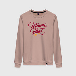 Свитшот хлопковый женский Miami Heat fan, цвет: пыльно-розовый
