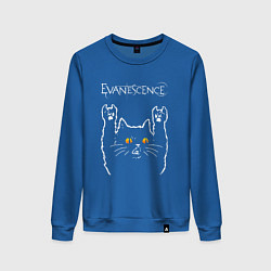Свитшот хлопковый женский Evanescence rock cat, цвет: синий