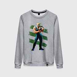 Свитшот хлопковый женский Street Fighter 6 Guile, цвет: меланж