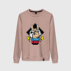 Свитшот хлопковый женский Король игры, цвет: пыльно-розовый