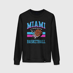 Свитшот хлопковый женский Basket Miami, цвет: черный
