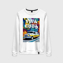 Женский свитшот Viva Cuba - car - retro