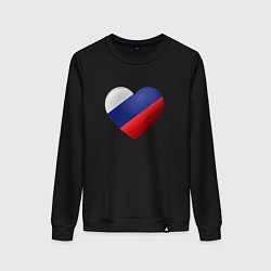 Женский свитшот Флаг России в сердце