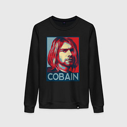 Свитшот хлопковый женский Nirvana - Kurt Cobain, цвет: черный