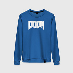 Свитшот хлопковый женский Doom nightmare mode, цвет: синий