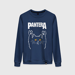 Свитшот хлопковый женский Pantera rock cat, цвет: тёмно-синий
