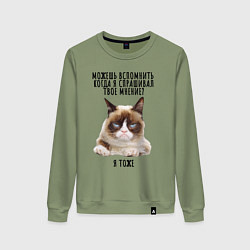 Женский свитшот Кот-ворчун мем