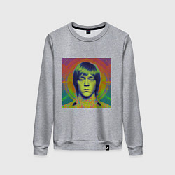 Свитшот хлопковый женский Brian Jones Digital Glitch Art, цвет: меланж