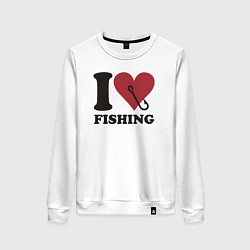 Женский свитшот I love fishing