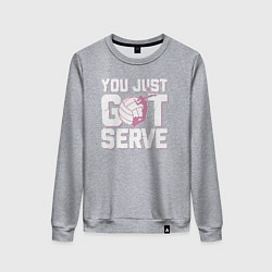 Свитшот хлопковый женский Just got serve, цвет: меланж