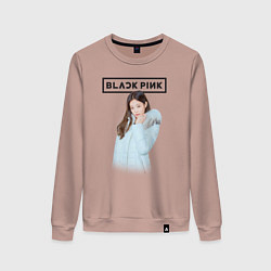 Свитшот хлопковый женский Jisoo Blackpink winter, цвет: пыльно-розовый