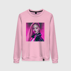 Свитшот хлопковый женский Blackpink Lisa аниме рисунок, цвет: светло-розовый