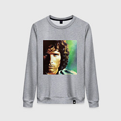 Свитшот хлопковый женский Jim Morrison One eye Digital Art, цвет: меланж