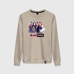 Свитшот хлопковый женский Blackpink girls, цвет: миндальный