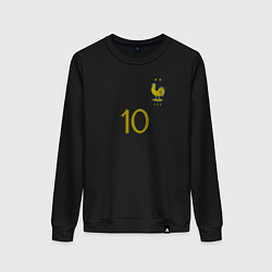 Свитшот хлопковый женский Килиан Мбаппе ЧМ 2022 сборная Франции, цвет: черный