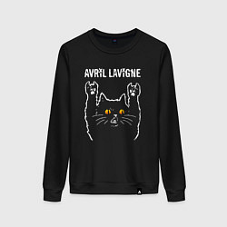 Свитшот хлопковый женский Avril Lavigne rock cat, цвет: черный